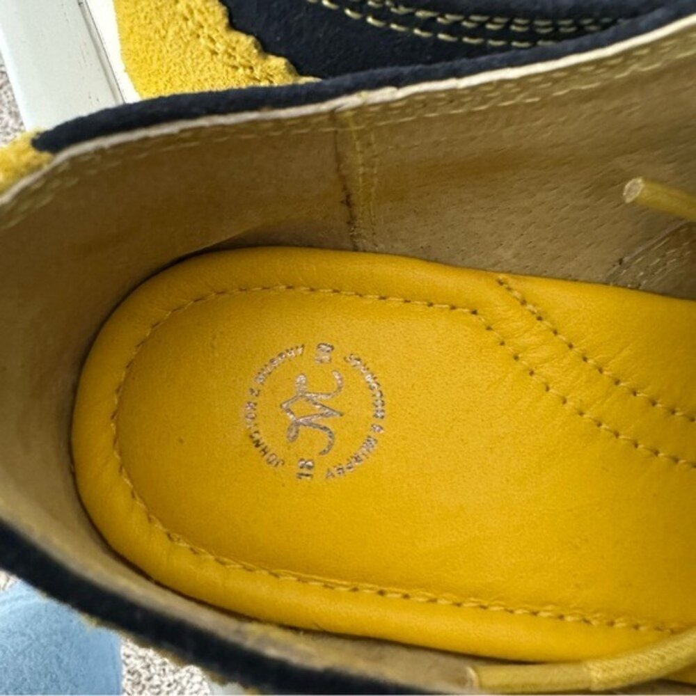 Johnston & Murphy Ladies Derby Oxford Shoes Blue Yellow Lime Green Suede Size 7 - Picture 9 of 12